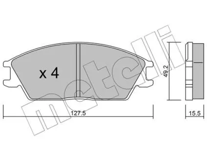 2200810 Колодки тормозные (передние) Hyundai Accent 94-00/Honda Accord -85 METELLI подбор по vin на Brocar