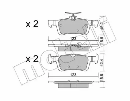 2209860 Колодки тормозные (задние) Peugeot 308 14- METELLI подбор по vin на Brocar