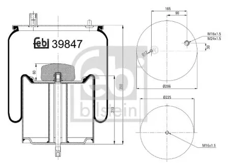 39847 Сильфон пневматичної підвіски FEBI BILSTEIN підбір по vin на Brocar