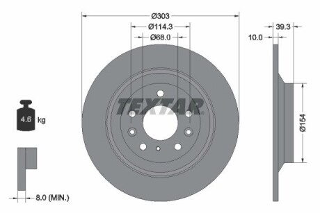 92324803 TARCZA HAM. MAZDA T. CX-30 2,0 HYBRID 20- TEXTAR підбір по vin на Brocar