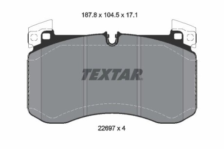 2269701 Колодки тормозные (передние) MB GLE (V167/X167)/G-class (W463) 18- (Brembo) Q+ TEXTAR підбір по vin на Brocar