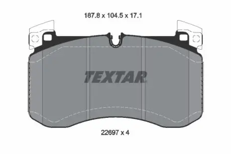 2269701 Колодки гальмівні (передні) MB GLE (V167/X167)/G-class (W463) 18- (Brembo) Q+ TEXTAR підбір по vin на Brocar