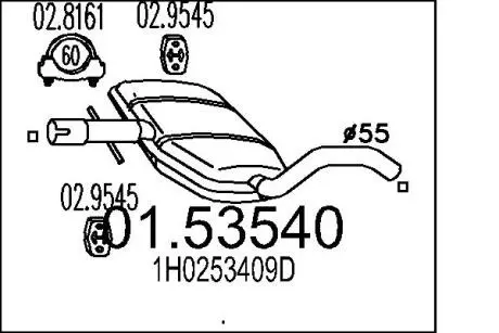0153540 Резонатор MTS підбір по vin на Brocar