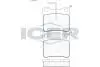 180787 Колодки тормозные (задние) Peugeot 406 96-04/605 89-11 (+датчики) ICER підбір по vin на Brocar