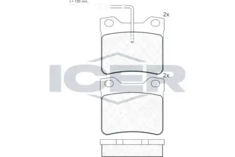 180787 Колодки тормозные (задние) Peugeot 406 96-04/605 89-11 (+датчики) ICER подбор по vin на Brocar