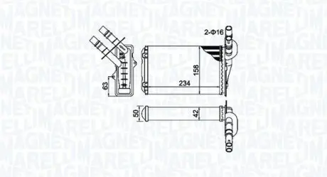 BR404 Радіатор пічки MAGNETI MARELLI підбір по vin на Brocar