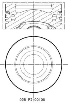028PI00100002 Поршень MAHLE / KNECHT підбір по vin на Brocar