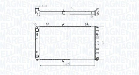 BM1814 MARELLI Радиатор LADA PRIORA 2170 1.6 08- (560x342x32) MAGNETI MARELLI підбір по vin на Brocar