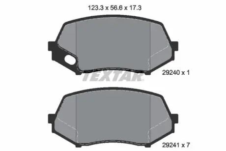 2924001 Комплект тормозных колодок, дисковый тормоз TEXTAR підбір по vin на Brocar