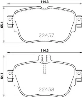 8DB355025781 Колодки тормозные (задние) MB E-class (W213/S213/C238) 16-/Sprinter (B907/B910) 316CDI 19- HELLA підбір по vin на Brocar