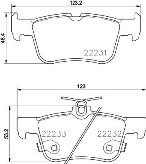 8DB355023301 Тормозные колодки Ford Galaxy, Mondeo V, S-Max Ford Usa Fusion Lincoln Mkz 1.0-3.5 09.06- HELLA підбір по vin на Brocar