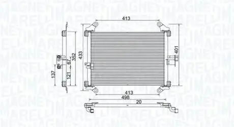 350203772000 Радіатор кондиціонера Citroen Jumper/ Fiat Ducato/ Peugeot Boxer 2.0-2.8 HDI 94- MAGNETI MARELLI підбір по vin на Brocar