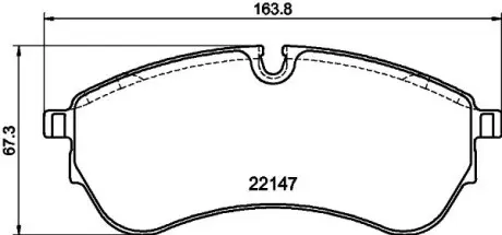 8DB355032921 Колодки гальмівні (передні/задні) VW Crafter/MAN TGE 16- HELLA підбір по vin на Brocar