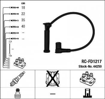 RCFD1217 Электропровода зажигания FORD FIEST IV 1.25/1.4 95- NGK подбор по vin на Brocar