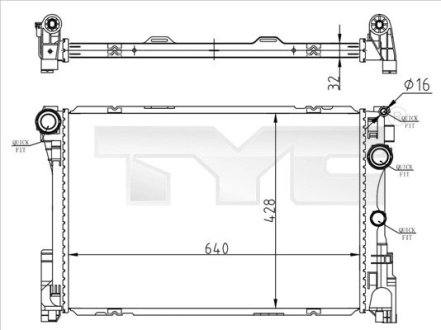 7210015 CHЈODNICA MERCEDES W204/S204 07-14 721-0015 TYC подбор по vin на Brocar