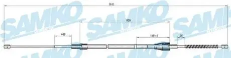 C0809B Трос, стоянкова гальмівна система SAMKO підбір по vin на Brocar