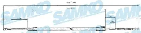 C0812B Трос, стояночная тормозная система SAMKO подбор по vin на Brocar