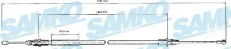 C0707B Трос, стоянкова гальмівна система SAMKO підбір по vin на Brocar