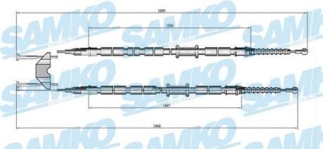 C0538B Трос, стоянкова гальмівна система SAMKO підбір по vin на Brocar