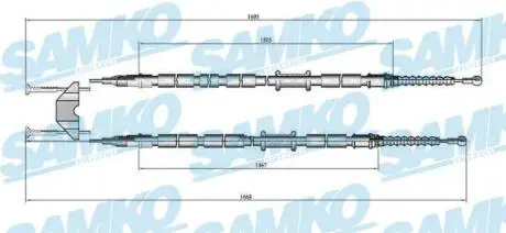 C0538B Трос, стоянкова гальмівна система SAMKO підбір по vin на Brocar