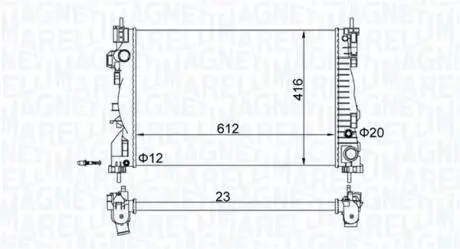 350213129700 Радиатор, охлаждение двигателя MAGNETI MARELLI підбір по vin на Brocar