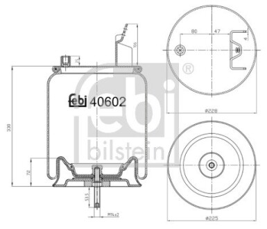 40602 Кожух пневматичної ресори FEBI BILSTEIN підбір по vin на Brocar