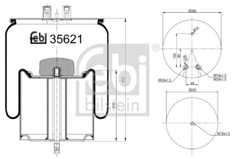 35621 Кожух пневматичної ресори FEBI BILSTEIN підбір по vin на Brocar