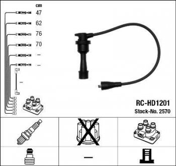 RCHD1201 Комплект проводов зажигания NGK подбор по vin на Brocar
