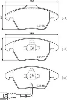 8DB355023161 Тормозные колодки (набор) HELLA подбор по vin на Brocar