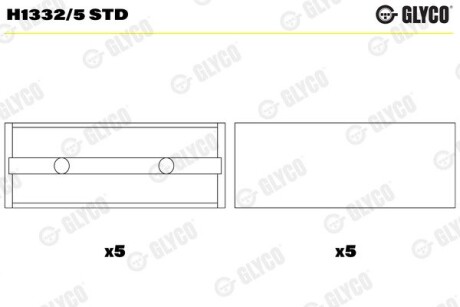 H13325STD Подшипник коленвала GLYCO подбор по vin на Brocar