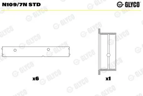N1097NSTD Подшипник скольжения GLYCO подбор по vin на Brocar