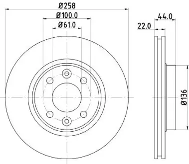 8DD355129621 Тормозной диск HELLA подбор по vin на Brocar