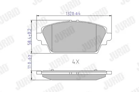 572428J Колодки тормозные (передние) Honda Accord VI 98-02/Nissan Primera P12 02-08 JURID подбор по vin на Brocar