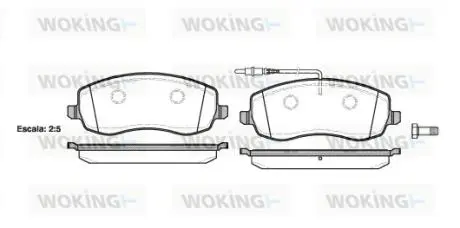 P1293302 Комплект тормозных колодок, дисковый тормоз WOKING підбір по vin на Brocar