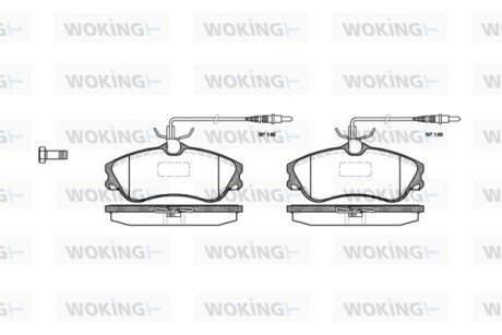 P734304 Комплект тормозных колодок, дисковый тормоз WOKING подбор по vin на Brocar