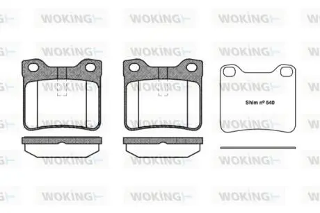 P221310 Комплект тормозных колодок, дисковый тормоз WOKING підбір по vin на Brocar