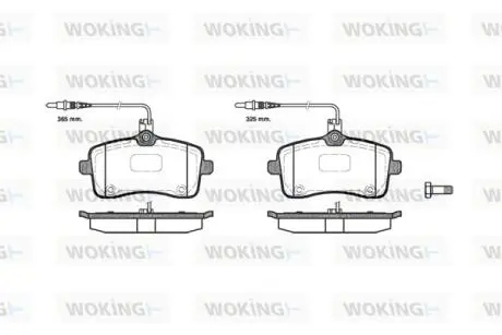 P1002304 Комплект тормозных колодок, дисковый тормоз WOKING подбор по vin на Brocar