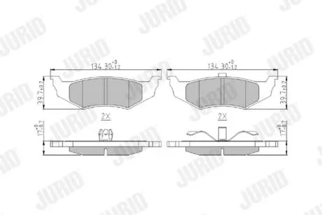 573069J Комплект гальмівних колодок, дискове гальмо JURID підбір по vin на Brocar
