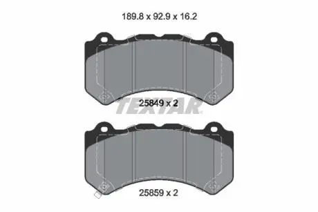 2584901 Колодки тормозные (передние) Jeep Grand Cherokee 10- (Brembo) TEXTAR підбір по vin на Brocar
