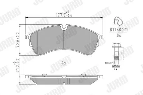 573844J Колодки тормозные (передние) VW Crafter 16- JURID подбор по vin на Brocar