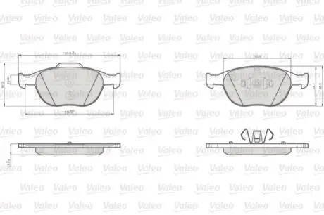 872440 Комплект гальмівних колодок, дискове гальмо VALEO підбір по vin на Brocar