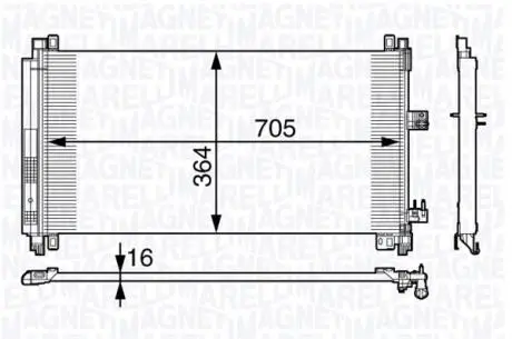 350203724000 Конденсатор, Кондиціонер MAGNETI MARELLI підбір по vin на Brocar