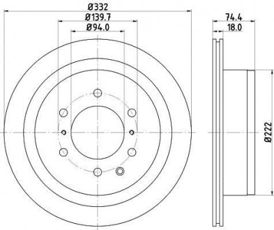 8DD355119091 Диск гальмівний 54673PRO HELLA підбір по vin на Brocar