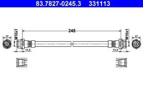83782702453 Тормозной шланг ATE підбір по vin на Brocar