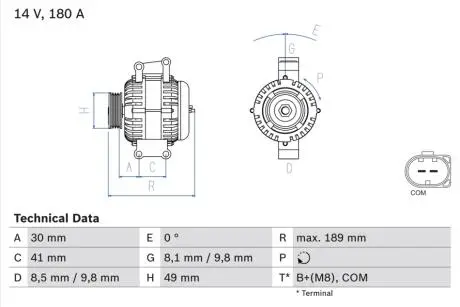 0986048840 Генератор BOSCH підбір по vin на Brocar