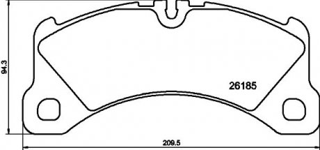 2618501 Колодки тормозные (передние) Porsche Macan 14-18 (R18) (Brembo) TEXTAR підбір по vin на Brocar