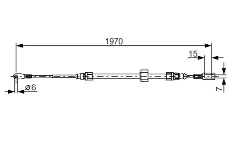 1987482131 Трос ручн.тормоза передн.Sprinter 97- 1970mm BOSCH подбор по vin на Brocar