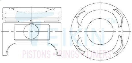 42192100 Поршні ремонт (+1.00мм) (к-кт на мотор) Mazda 2.2L (F2) 16v TEIKIN підбір по vin на Brocar