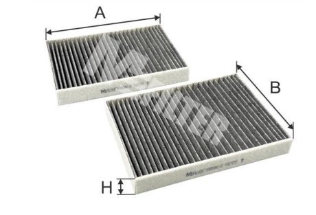 K9204C2 Фильтр салона BMW 5 (G30/F90)/7 (G11/G12) 15- (угольный) (к-кт 2 шт.)) M-FILTER подбор по vin на Brocar