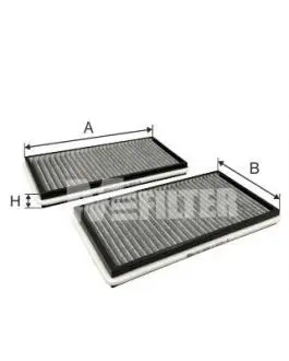 K9068C2 Фільтр салону BMW 7 (E65/E66/E67) 01-08 (вугільний)(к-кт 2 шт) M-FILTER підбір по vin на Brocar
